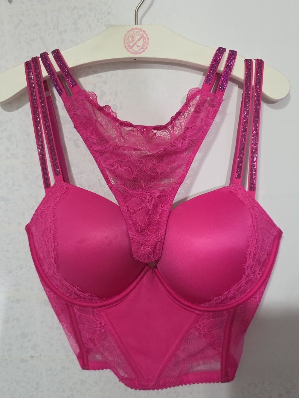 Victoria's Secret Very Sexy corset Set, BLING STRAPS*34DD